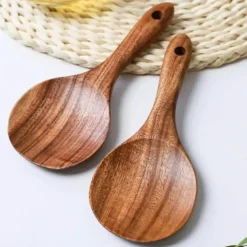Teakholz-Löffel-Set – Ulmenholz-Kochutensilien, 2er-Pack