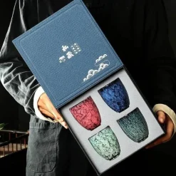 Tee- und Kaffeetassen-Set aus Keramik – Geschenkbox für Zuhause oder das Büro