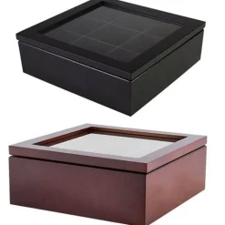 Teeaufbewahrungsdose aus Holz - Große Organizerbox mit Gitter