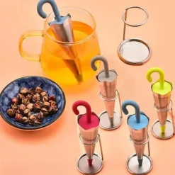 Tee-Ei aus Edelstahl – Teesieb im Regenschirm-Design