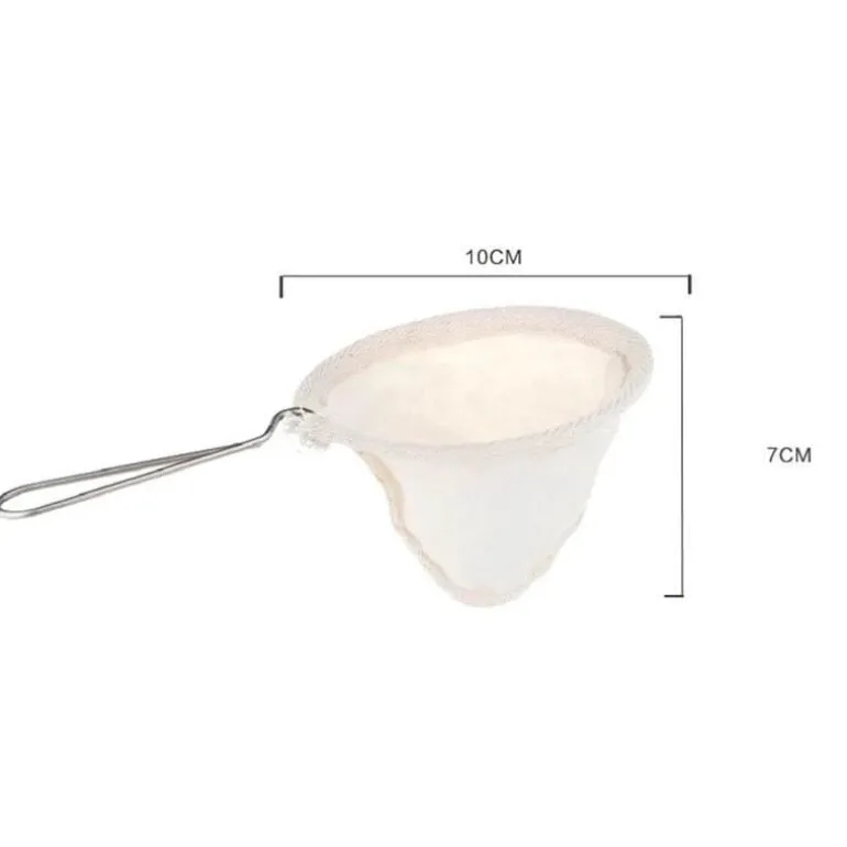 Teefilterbeutel aus Flanell mit Edelstahlgriff – wiederverwendbares Kaffeezubereitungswerkzeug