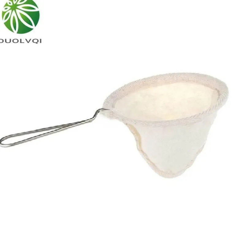 Teefilterbeutel aus Flanell mit Edelstahlgriff – wiederverwendbares Kaffeezubereitungswerkzeug