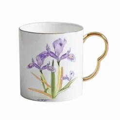 Teegeschirr-Set mit Blumenmuster – Teekanne, Tassen, Untertassen, Zucker, Milchbehälter, Vase, Teller