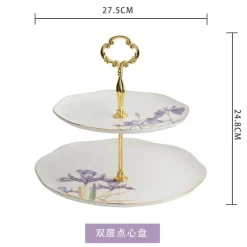 Teegeschirr-Set mit Blumenmuster – Teekanne, Tassen, Untertassen, Zucker, Milchbehälter, Vase, Teller