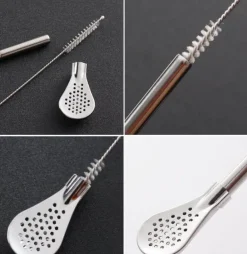 Teehalme aus Edelstahl – wiederverwendbare, umweltfreundliche Teelöffel