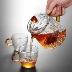 Teekanne aus Borosilikatglas mit Teesieb – ideal für Pu-Erh-Tee und kochendes Wasser