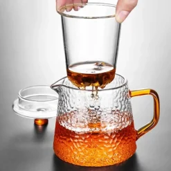 Teekanne aus Borosilikatglas mit Teesieb – ideal für Pu-Erh-Tee und kochendes Wasser