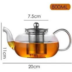 Teekanne aus Glas, Blumen-Teeset mit Sieb – elegantes Teezubehör