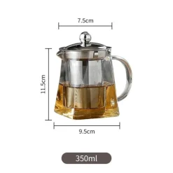 Teekanne aus Glas mit Teesieb – Elegante Teekanne aus Edelstahl