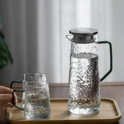 Teekanne aus grauem Bernstein – hitzebeständiger Wasserkrug mit Griff