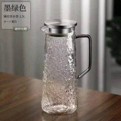 Teekanne aus grauem Bernstein – hitzebeständiger Wasserkrug mit Griff