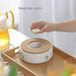 Teekannen-Kerzenwärmer aus Keramik – tragbares Mini-Design