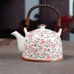 Teekannen-Set aus Porzellan – 900 ml blau-weißer Puer-Teekessel mit Tontasse