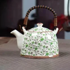 Teekannen-Set aus Porzellan – 900 ml blau-weißer Puer-Teekessel mit Tontasse