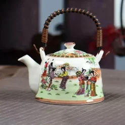 Teekannen-Set aus Porzellan – 900 ml blau-weißer Puer-Teekessel mit Tontasse