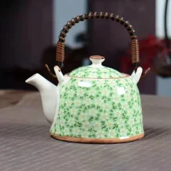 Teekannen-Set aus Porzellan – 900 ml blau-weißer Puer-Teekessel mit Tontasse