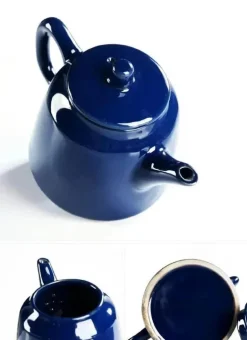 Teekannen-Set aus Yixing-Ton – Edler blauer Porzellankessel, Kaffee-Samowar