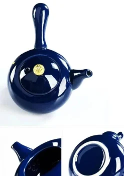 Teekannen-Set aus Yixing-Ton – Edler blauer Porzellankessel, Kaffee-Samowar