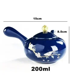 Teekannen-Set aus Yixing-Ton – Edler blauer Porzellankessel, Kaffee-Samowar