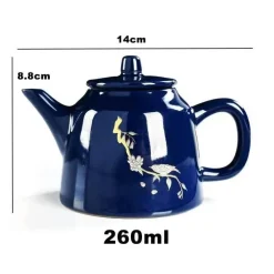 Teekannen-Set aus Yixing-Ton – Edler blauer Porzellankessel, Kaffee-Samowar