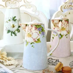 Teeservice aus Bone China – 1000 ml Teekanne mit Tassen für den Nachmittagstee