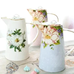 Teeservice aus Bone China – 1000 ml Teekanne mit Tassen für den Nachmittagstee