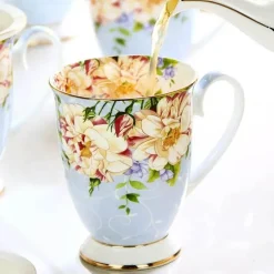 Teeservice aus Bone China – 1000 ml Teekanne mit Tassen für den Nachmittagstee