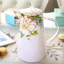 Teeservice aus Bone China – 1000 ml Teekanne mit Tassen für den Nachmittagstee