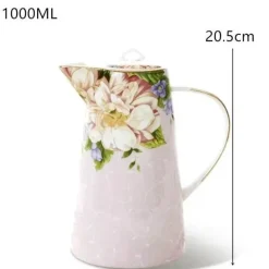 Teeservice aus Bone China – 1000 ml Teekanne mit Tassen für den Nachmittagstee