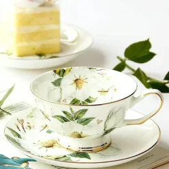 Teeservice aus Bone China – 1000 ml Teekanne mit Tassen für den Nachmittagstee