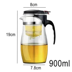 Teeservice aus Glas – 900 ml Wasserkocher mit Teesieb und Gaiwan-Kännchen
