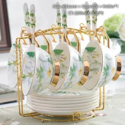 Teeservice „Camellia“ aus Bone China – Teekanne und Tassen aus Porzellan, Zuckerdose