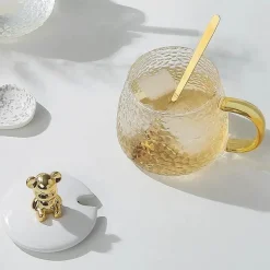 Teetasse aus Borosilikatglas mit Henkel – wärmeisolierter Zitronensaftbecher