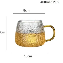 Teetasse aus Borosilikatglas mit Henkel – wärmeisolierter Zitronensaftbecher