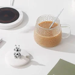 Teetasse aus Borosilikatglas mit Henkel – wärmeisolierter Zitronensaftbecher