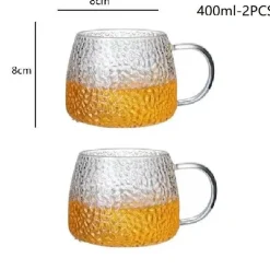 Teetasse aus Borosilikatglas mit Henkel – wärmeisolierter Zitronensaftbecher
