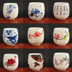 Teetasse aus Keramik – Kung-Fu-Trinkgeschirr aus weißem Porzellan mit Henkel