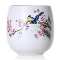 Teetasse aus Keramik – Kung-Fu-Trinkgeschirr aus weißem Porzellan mit Henkel