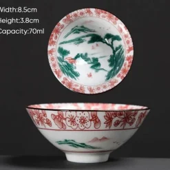 Teetasse aus Keramik – Sake-Tasse aus blau-weißem Porzellan