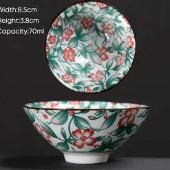 Teetasse aus Keramik – Sake-Tasse aus blau-weißem Porzellan