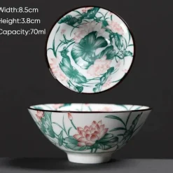 Teetasse aus Keramik – Sake-Tasse aus blau-weißem Porzellan