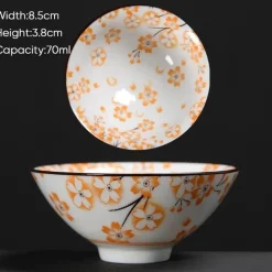 Teetasse aus Keramik – Sake-Tasse aus blau-weißem Porzellan