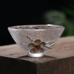 Teetassen-Set – Elegantes, geschnitztes Zinnglas, hitzebeständiges Puer-Design