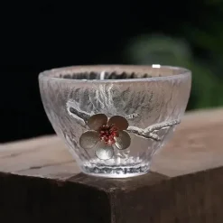 Teetassen-Set – Elegantes, geschnitztes Zinnglas, hitzebeständiges Puer-Design