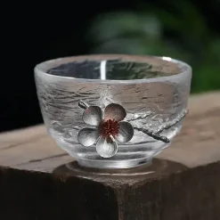 Teetassen-Set – Elegantes, geschnitztes Zinnglas, hitzebeständiges Puer-Design