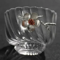 Teetassen-Set – Elegantes, geschnitztes Zinnglas, hitzebeständiges Puer-Design