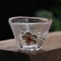 Teetassen-Set – Elegantes, geschnitztes Zinnglas, hitzebeständiges Puer-Design