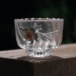 Teetassen-Set – Elegantes, geschnitztes Zinnglas, hitzebeständiges Puer-Design