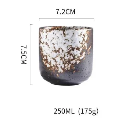 Teetassen-Set aus grober Keramik – 250 ml Kaffeetassen