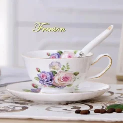 Teetassen-Set aus Keramik – elegante Kaffeetassen aus britischem Porzellan, 200 ml